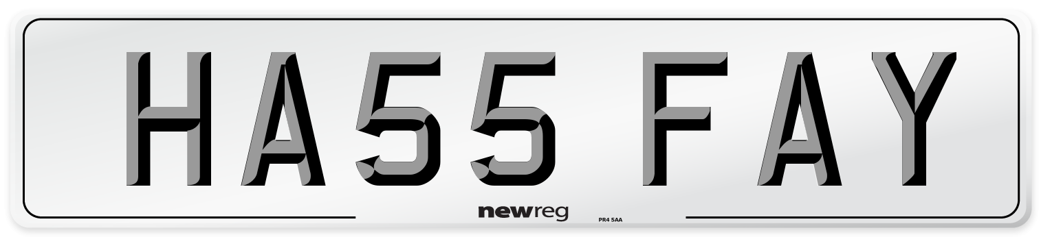 HA55 FAY Number Plate from New Reg